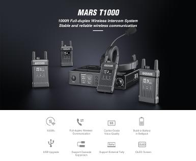 HOLLYLAND Mars-T1000 Wireless Intercom 1.9 GHZ. Full Duplex ระยะทางไกล 300 เมตร ** ราคารวมภาษี